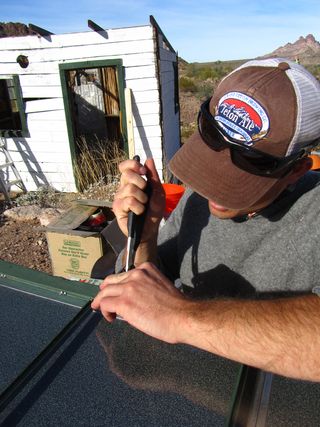 Mark installing window's at the Tilotson House Mark installing window's at the Tilotson House
