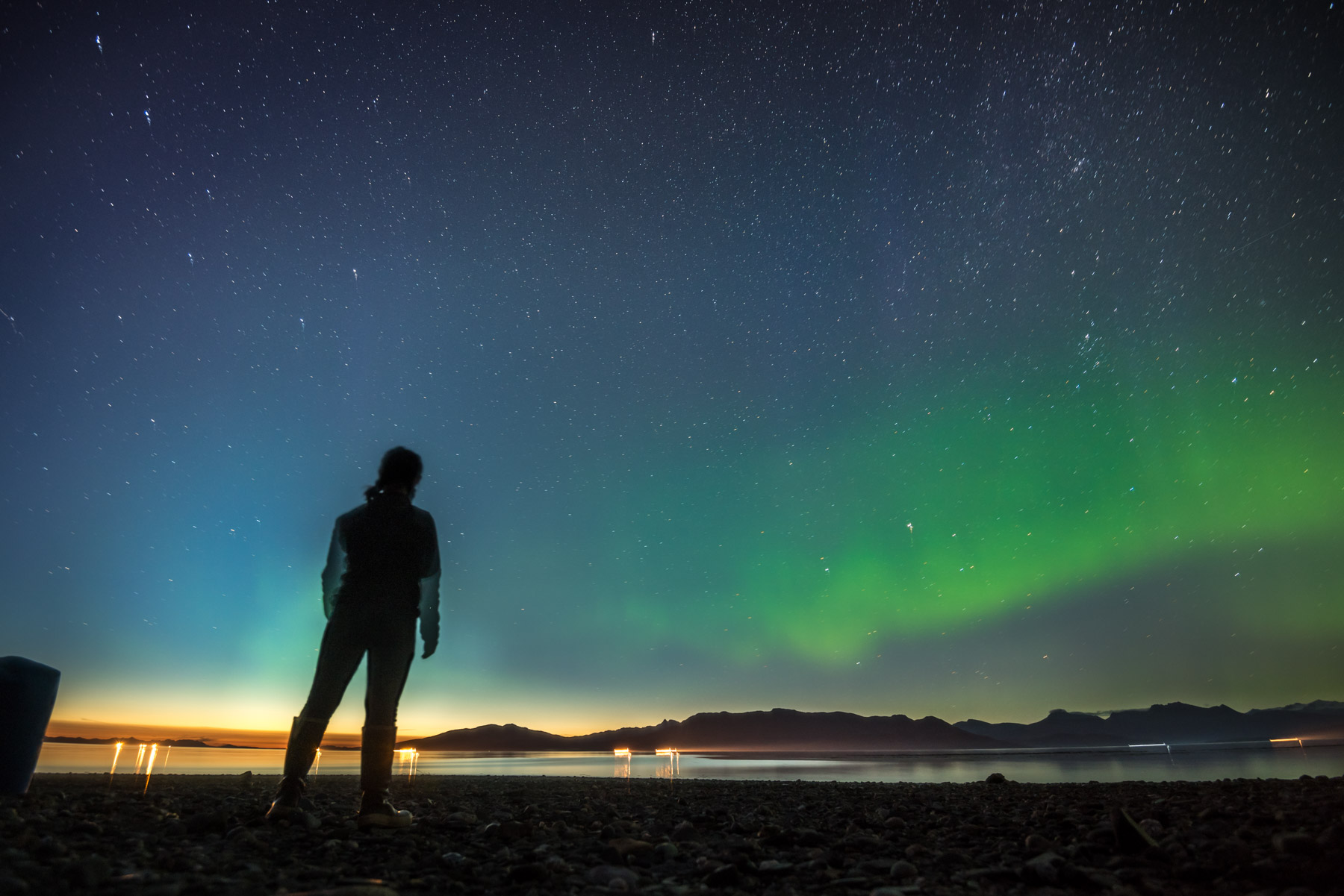 Northern Lights with Stars