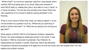 The Olympian: NOLS, an alternative experience