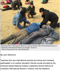 The Korea Times: Int’l school teachers learn outdoor first aid