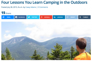 Teen in the wilderness, teen camping
